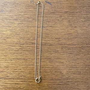 Yellow gold vermeil Mejuri double circle interlocking necklace